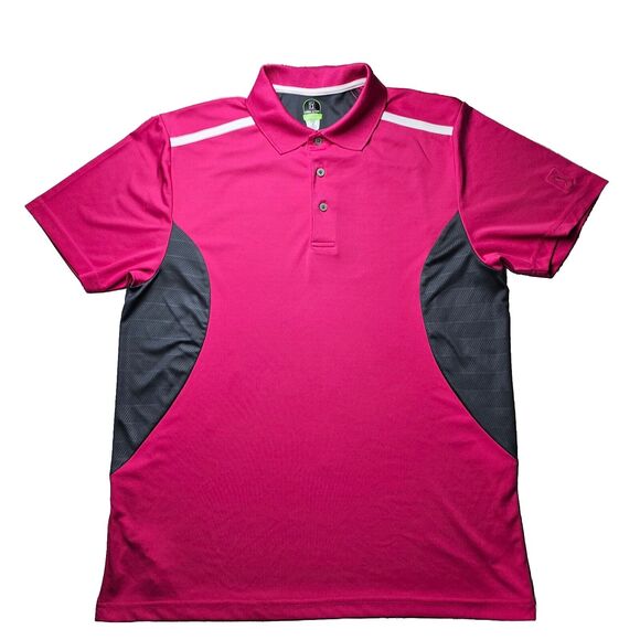 PGA Tour Other - PGA Tour Pro Series Polo Shirt Mens Large Golf Pink Athletic Fit Summer Colorful